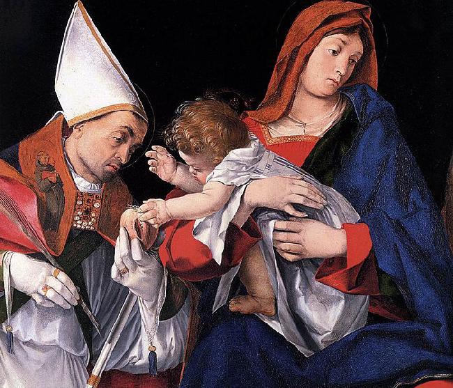 Lorenzo Lotto Madonna and Child with St Ignatius of Antioch and St Onophrius oil painting picture